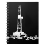 Oilfield Oil Drilling Rig Silhouette Notebook