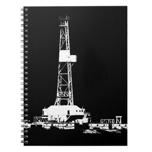 Oilfield Oil Drilling Rig Silhouette Notebook