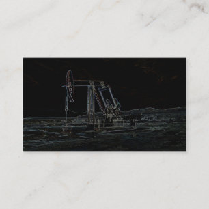 Oilfield Pumping Unit in Black Business Card