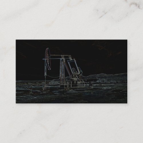 Oilfield Pumping Unit in Black Business Card