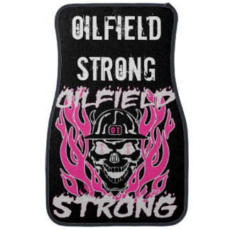 Oilfield Strong in Pink and White Car Mat