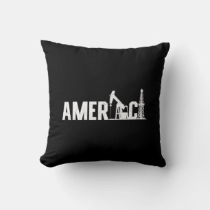 Oilfield Worker America Oil Rig Roughneck Workers Throw Pillow