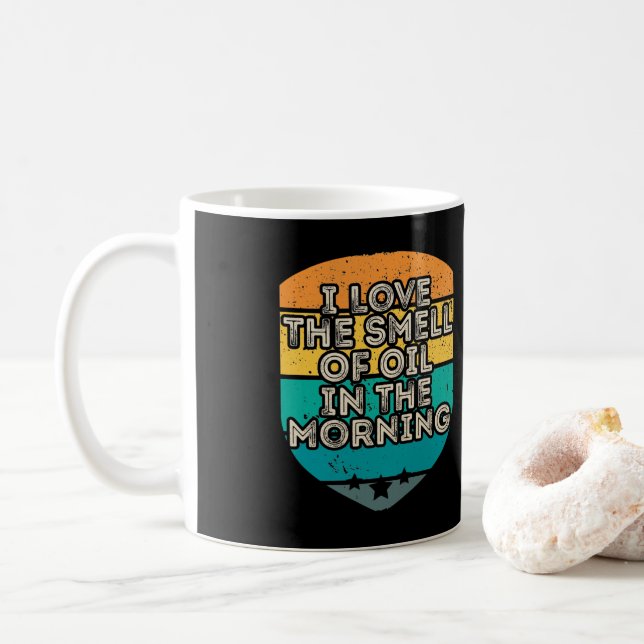 Oilfield Worker Roughneck I Love The Smell Of Oil Coffee Mug (With Donut)