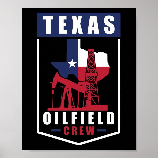 Oilfield Worker Roughneck Texas Oilfield Crew Poster (Front)