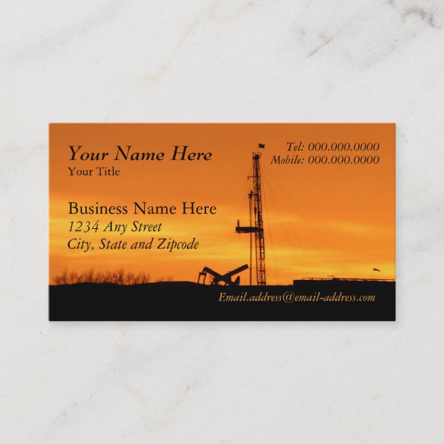 Oilfield Workover Rig Business Card (Front)