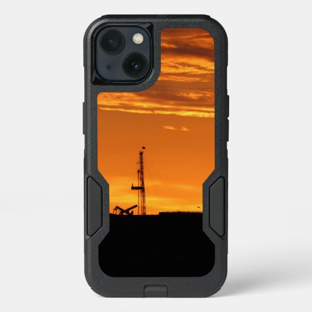 Oilfield Workover Service Rig at Sunset Otterbox iPhone Case (Back)