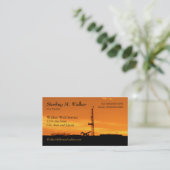 Oilfield Workover Service Rig Silhouette Business Card (Standing Front)
