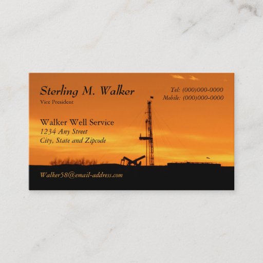 Customizable Oilfield Workover Service Rig Silhouette Business Card