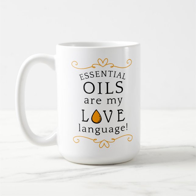 Oils Are My Love Language Coffee Mug Yellow/Gold (Left)