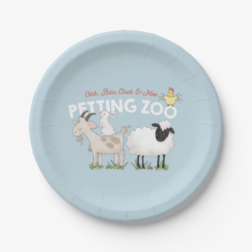 Oink Baa Cluck Moo Childrens Birthday Paper Plate