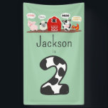 Oink Baa Moo 2nd Birthday Farm Animal Kids Banner<br><div class="desc">Oink Baa Moo Cock-a-doodle-do 2nd Birthday Farm Animal Party Sign. Personalize with a name for birthday party or event. Farm animals,  pig,  cow,  sheep,  rooster,  farm-themed party supplies. www.SamAnnDesigns.com</div>