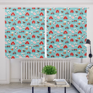 Oink Baa Moo Farmyard Animal Noises Kids Nursery Blackout Curtains