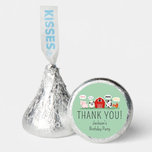 Oink Baa Moo Thank you Farm Animal Party Hersheys Kisses