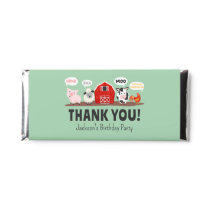 Oink Baa Moo Thank you Farm Animal Party Kids Hershey Bar Favors