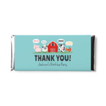 Oink Baa Moo Thank you Farm Animal Party Kids Hershey Bar Favors