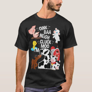 Oink Baa Neigh Cluck Moo I'm 2 Yrs Old Farm Theme T-Shirt