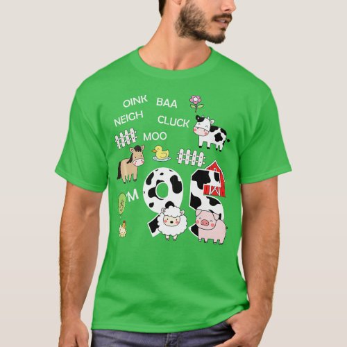 Oink Baa Neigh Cluck Moo Im 95th Birthday Cute Far T_Shirt