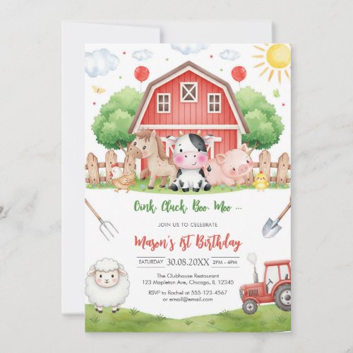 Oink Baa Quack Moo Farm Animals Birthday