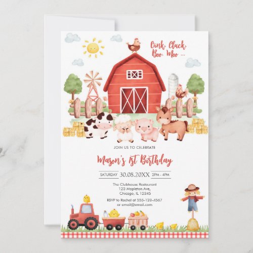 Oink Baa Quack Moo Farm Animals Birthday