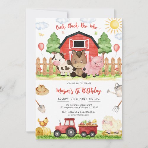 Oink Baa Quack Moo Farm Animals Birthday