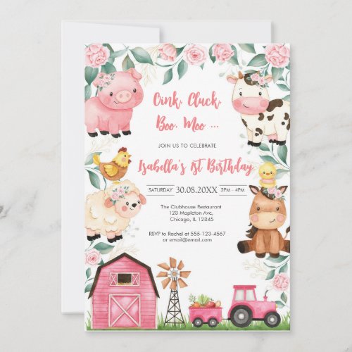 Oink Baa Quack Moo Farm Animals Birthday
