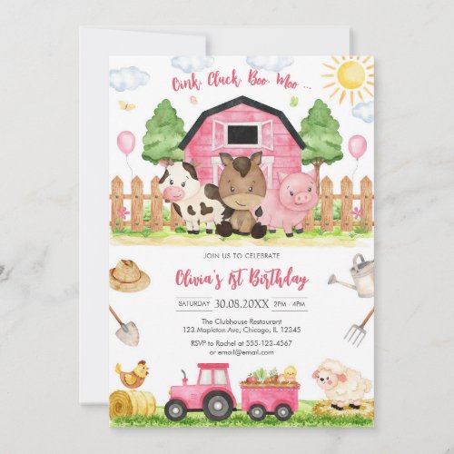 Oink Baa Quack Moo Farm Animals Birthday