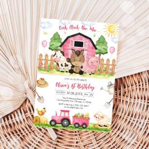 Oink Baa Quack Moo Farm Animals Birthday Invitation
