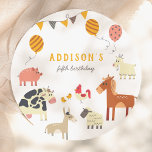 Oink Baa Quack Moo Farm Animals Birthday Party Paper Plates<br><div class="desc">Farm animals birthday party paper plates. Made to match our "Oink Baa Quack Moo Cute Farm Animals Birthday" invitations. View the collection linked on this page for matching items or visit our store for more birthday party designs. Edit this template to create your own birthday party paper plate.</div>