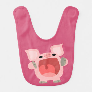 "OINK!!!" Cute Cartoon Pig Baby Bib