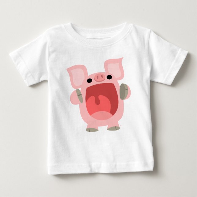 "OINK!!!" Cute Cartoon Pig Baby T-shirt (Front)