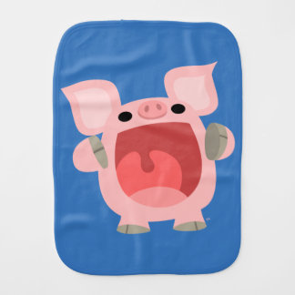 "OINK!!!" Cute Cartoon Pig Burp Cloth
