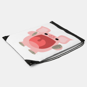 "OINK!!!" Cute Cartoon Pig Drawstring Backpack