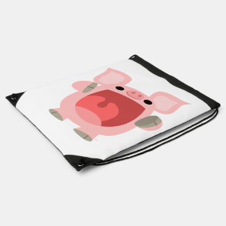 "OINK!!!" Cute Cartoon Pig Drawstring Backpack
