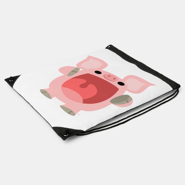 "OINK!!!" Cute Cartoon Pig Drawstring Backpack (Side)