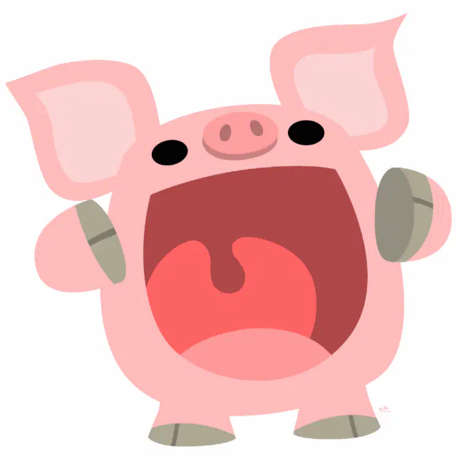 happy cartoon pig face