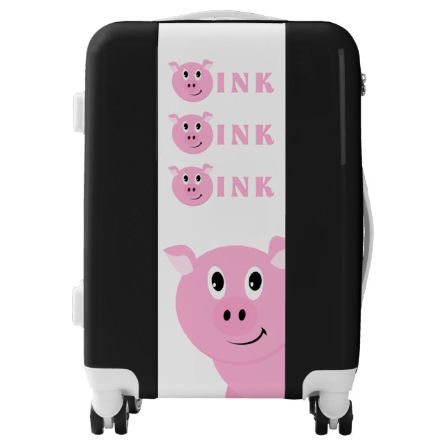 OINK! Cute Little Pink Cartoon Pig Girls Luggage (Front)