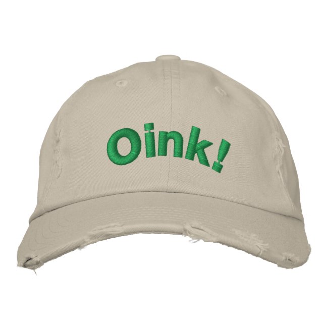 Oink! Embroidered Baseball Hat (Front)