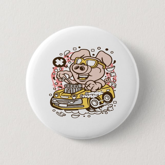 Oink Hotrod Button (Front)