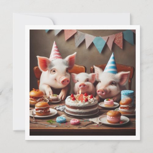 Oink Oink Calling all party animals farm invite