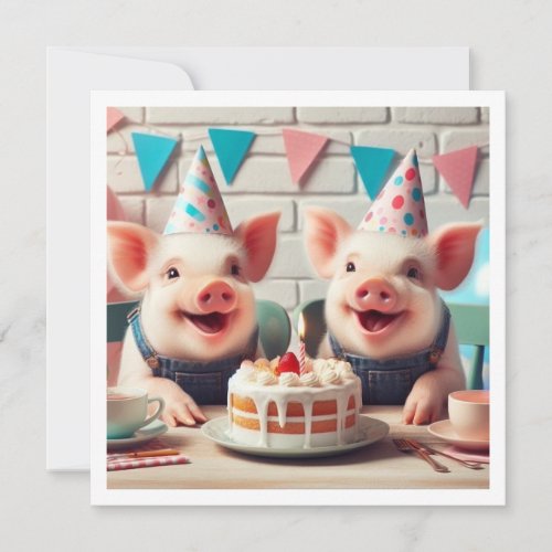 Oink Oink Calling all party animals pig invite