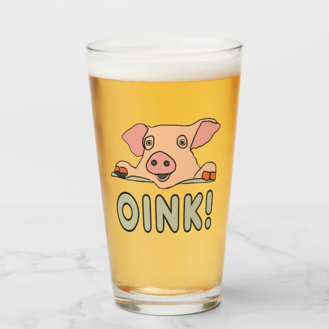Oink Pig Glass (Front Filled)