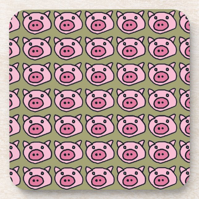 oink . pigs beverage coaster (Front)