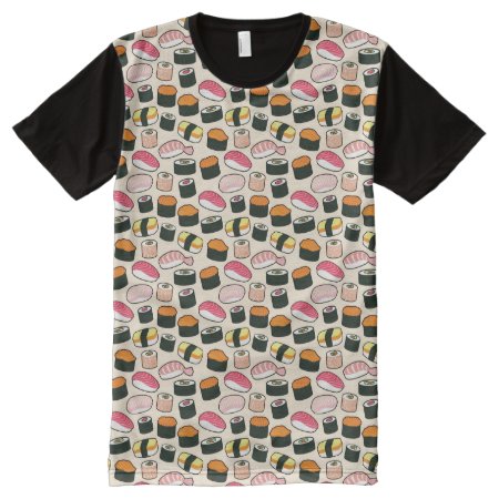 Oishii Sushi Fun Illustrations Pattern All-over-print T-shirt