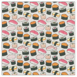 Oishii Sushi Fun Illustrations Pattern (Grey) Fabric