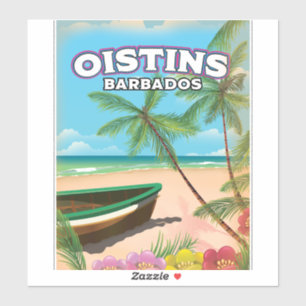Oistins Barbados vintage beach poster Sticker