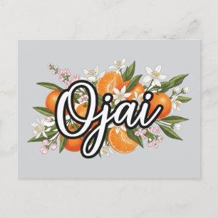 Ojai California floral pattern Holiday Postcard
