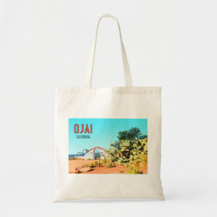 Ojai California Succulent Cactus Vintage Tote Bag