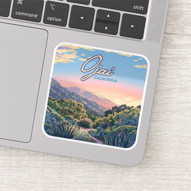 Ojai California Topa Topa Mountains Landscape Sticker (Detail)