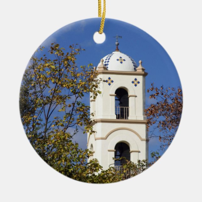 Ojai Post Office Tower Ceramic Ornament (Front)