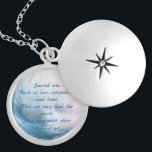 Ojibwe (Chippewa) Healing Prayer Locket Necklace<br><div class="desc">This necklace has a closeup image of a light blue feather on a blurred background of pastel colors,  and a Native American Healing Prayer by the Ojibwe (Chippewa) people: Sacred one,  teach us love,  compassion and honor. That we may heal the earth and heal each other.</div>